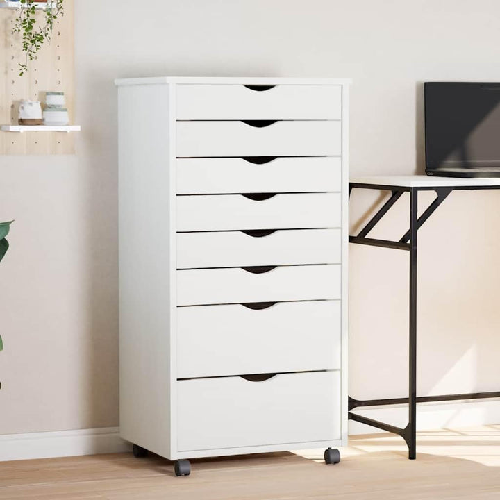 vidaXL Rollschrank, Rollcontainer mit 8 Schubladen, Kommode Schubladenschrank mit Rollen, Büroschran