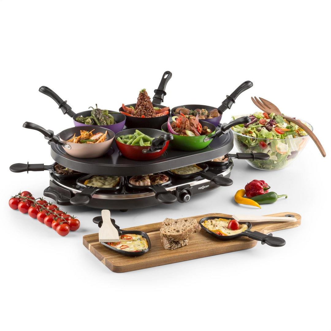 oneConcept Woklette - Raclette Grill, Tischgrill, Partygrill, Leistung: 1200 Watt, stufenlos regulie