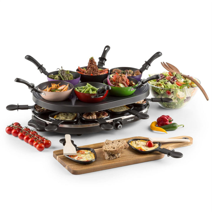oneConcept Woklette - Raclette Grill, Tischgrill, Partygrill, Leistung: 1200 Watt, stufenlos regulie