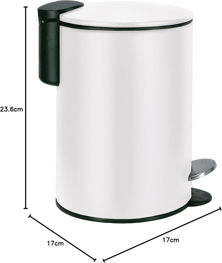 Kosmetikeimer Silence, Farbe: Weiss, Material: Metall, Grösse: Eimer 3 Liter Länge 17 cm, Breite 17