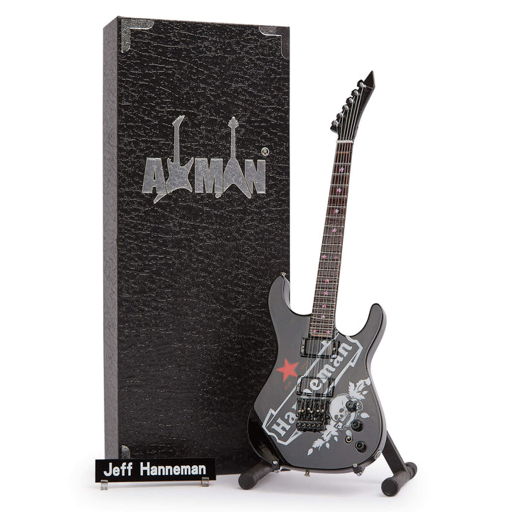 Axman Jeff Hanneman Miniaturgitarre Nachbildung – Musikgeschenke – Handgefertigtes Ornament im Masss