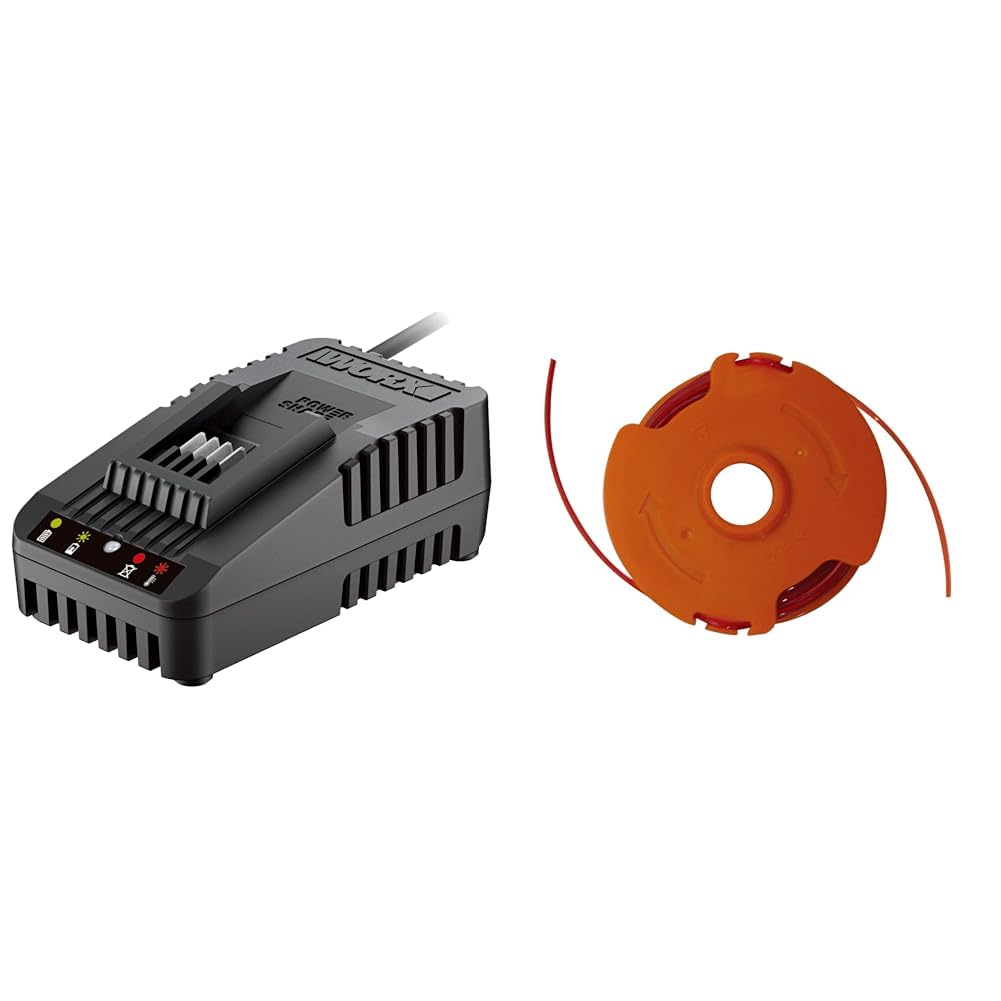 Worx WA3880 Lithium, Akku Ladestation für Powershare Akkus &amp; WA0007 Rasentrimmer Faden für den WORX