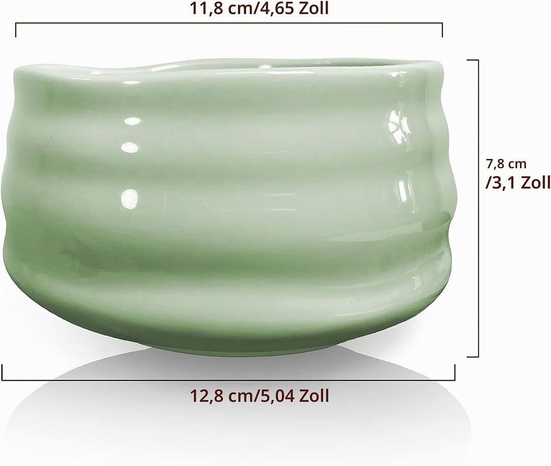 Matcha-Schale aus Keramik, handgefertigt, japanischer Grüntee-Schneebesen, Matcha-Teeschale für Zere
