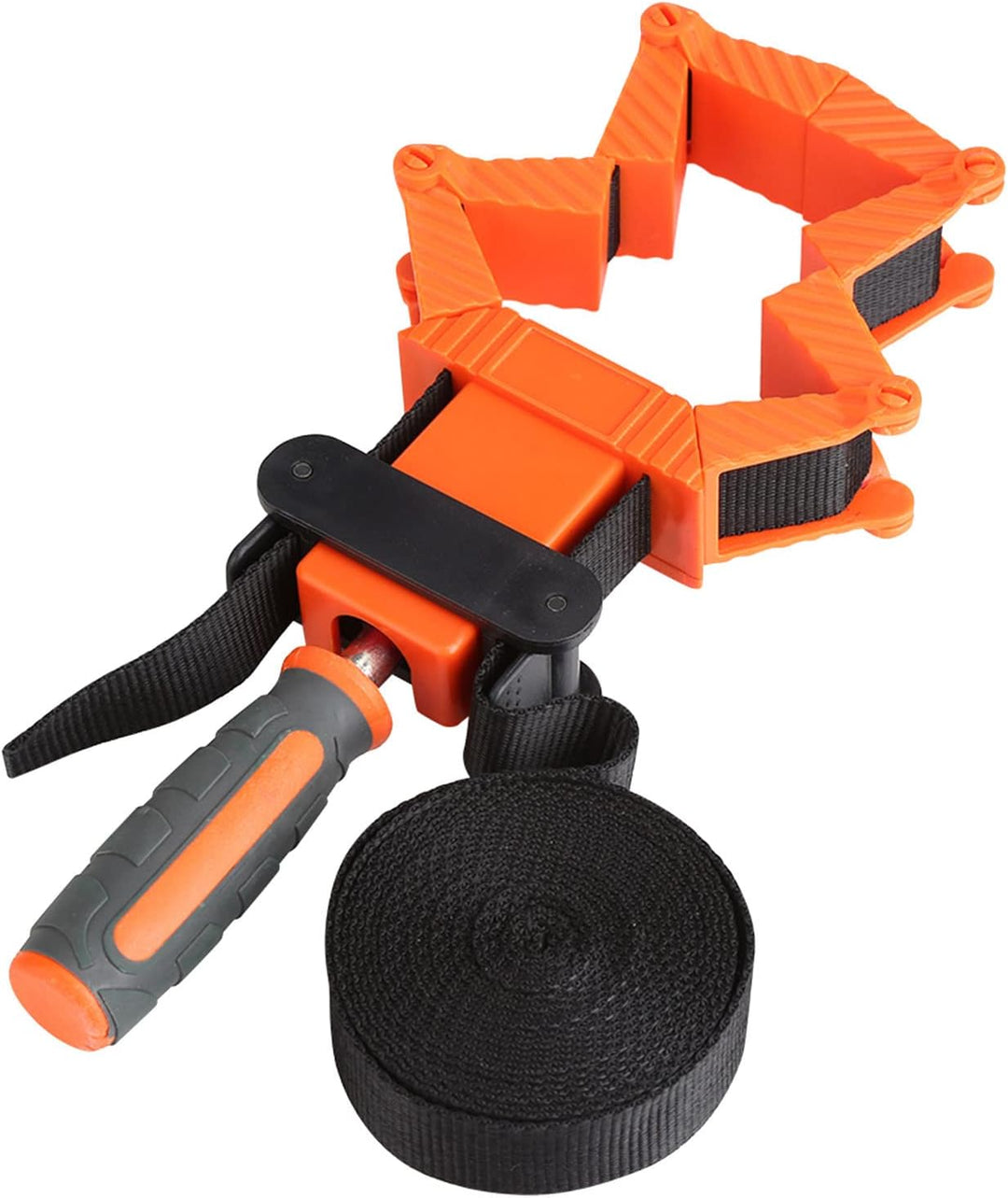 Asixx Bandzwinge, Band Strap Clamp Holzbearbeitungsklammer aus Nylon mit Rutschfeste TPR Griff 35 °