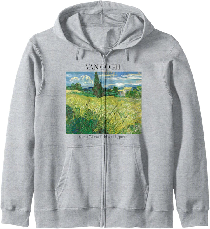 Van Gogh Green Field mit Zypresse, Vincent Van Gogh Kapuzenjacke