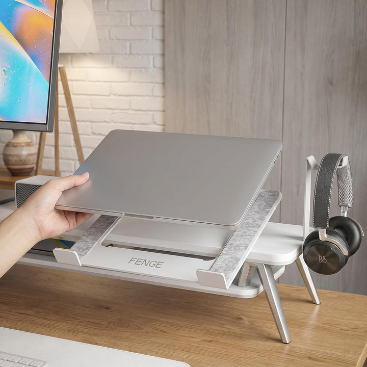 Fenge Dual Monitorständer mit Laptop Halterung/Telefon Halter/Headset Halterung, 2 Etagen Gross Mult