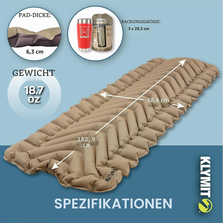 Klymit Schlafmatte Static V Coyote Sand, Coyote Sand
