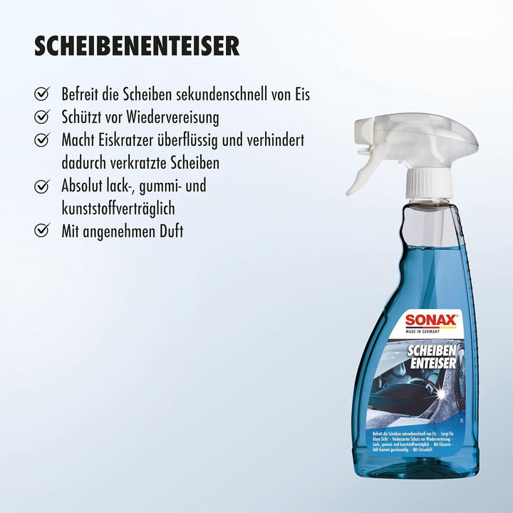 SONAX ScheibenEnteiser (6X 500 ml) sekundenschnelles enteisen von Scheiben ohne kratzen und eine run
