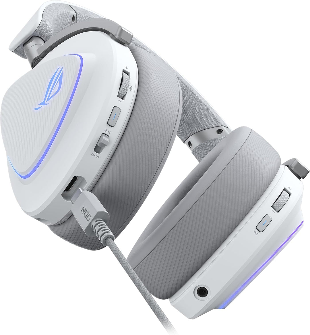 ASUS ROG Delta II White kabelloses RGB Gaming Headset (SpeedNova, Bluetooth, 2,4 GHz, 3,5-mm-Anschlu