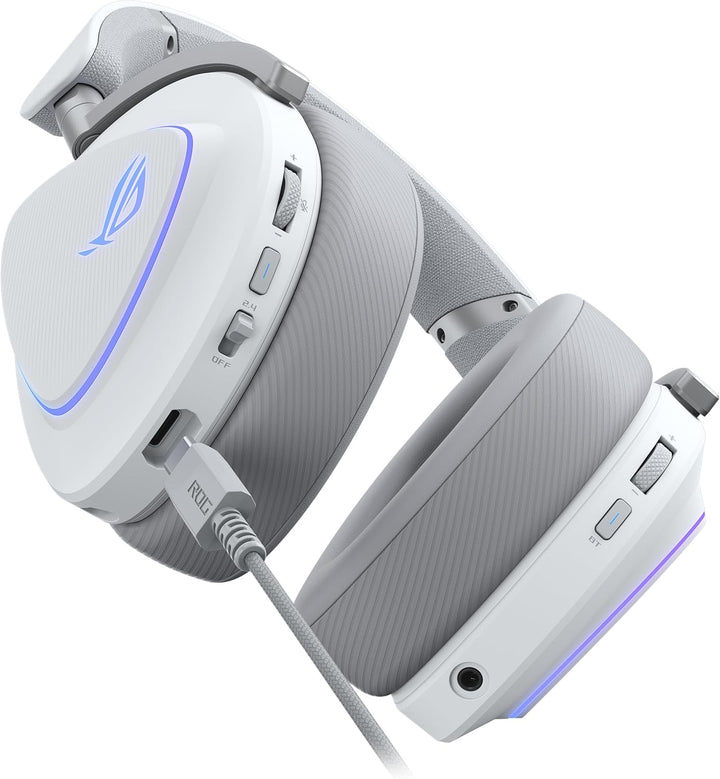 ASUS ROG Delta II White kabelloses RGB Gaming Headset (SpeedNova, Bluetooth, 2,4 GHz, 3,5-mm-Anschlu