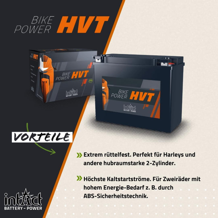 intAct - HVT MOTORRADBATTERIE | Batterie für Roller, Motorrad, Rasentraktor. Wartungsfreier & auslau