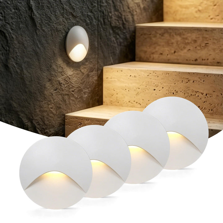4Stk. LED Einbauleuchte für Treppenleuchte 3W, IP65 Wasserdichte Treppenbeleuchtung Treppen Licht St