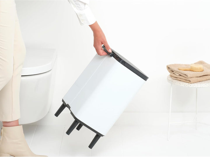 Brabantia - Mülleimer Bo Hi 12L mit Soft-Close-Deckel, herausnehmbarem Inneneimer und Transportgriff