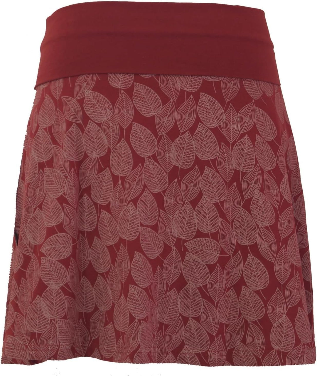 GURU SHOP Minirock aus Bio-Baumwolle, Tellerrock Herbstlaub Print Organic, Damen 36 Beere, 36 Beere
