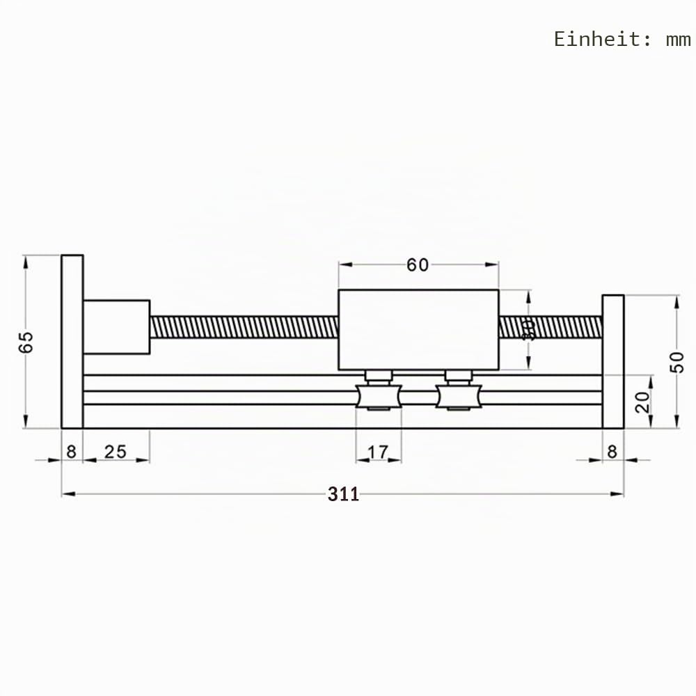 Zeberoxyz 200mm effektive Länge Linear Schienenführung Kugelumlaufspindel SFU1605 mit NEMA17 Schritt