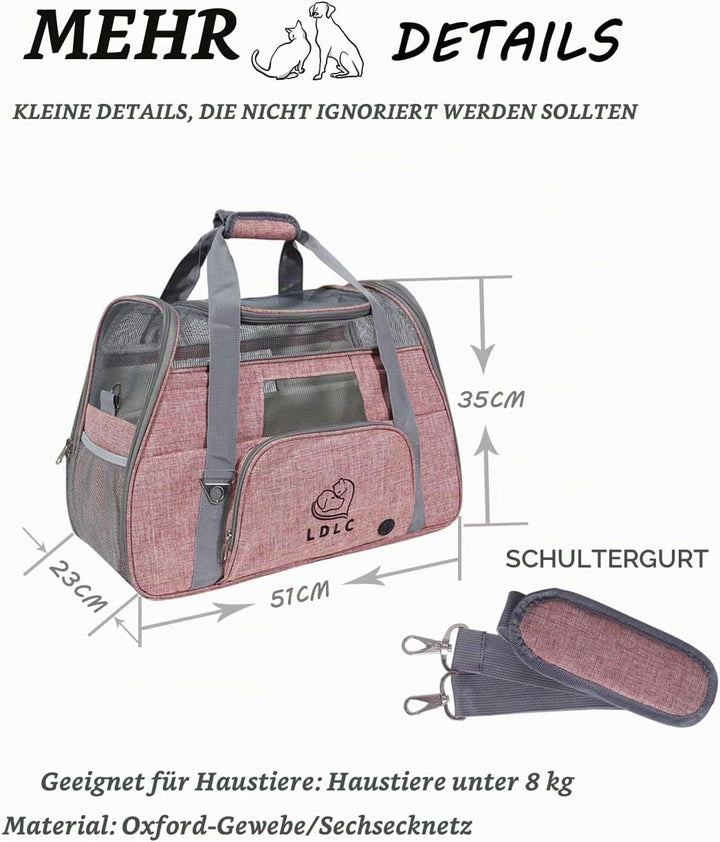 Beutel mit Oberöffnung, Faltkatzen mit Tragetasche, abnehmbares Fleece Pad und atmungsaktives Netz f