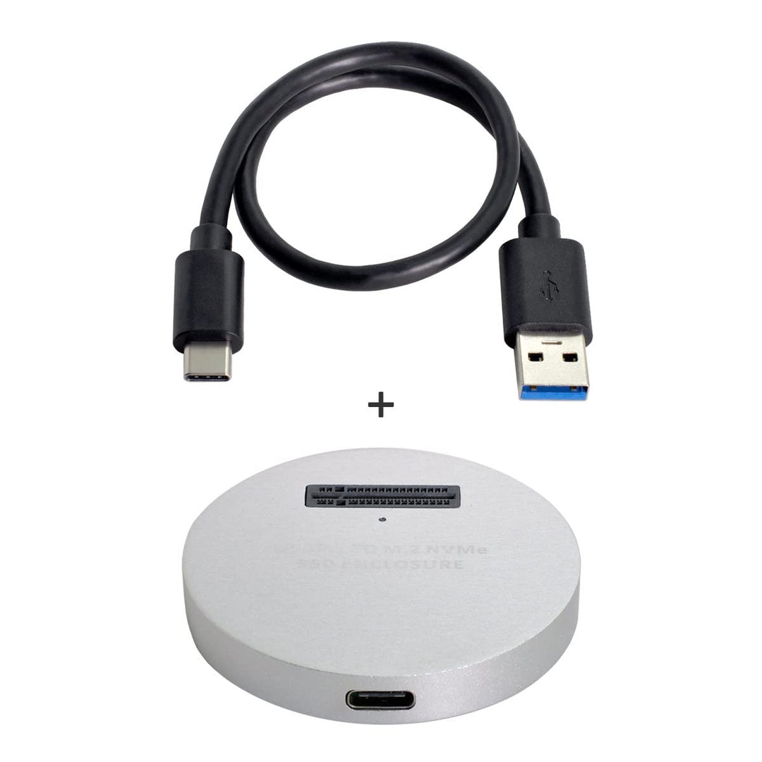 Cablecc USB 3.1 USB-C zu NVME M-Key M.2 NGFF SSD Externer PCBA-Konveteradapter Vertikaler Typ Silber