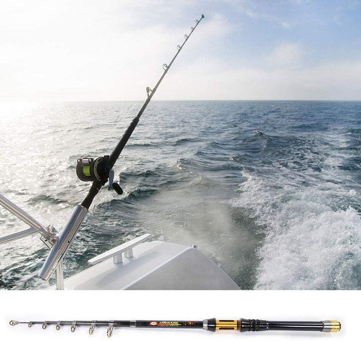 Teleskop Angelrute Mini Tragbare Sea Fishing Carbon Rod Angelrute Keramikdraht Ring 2.4m, 2.4m