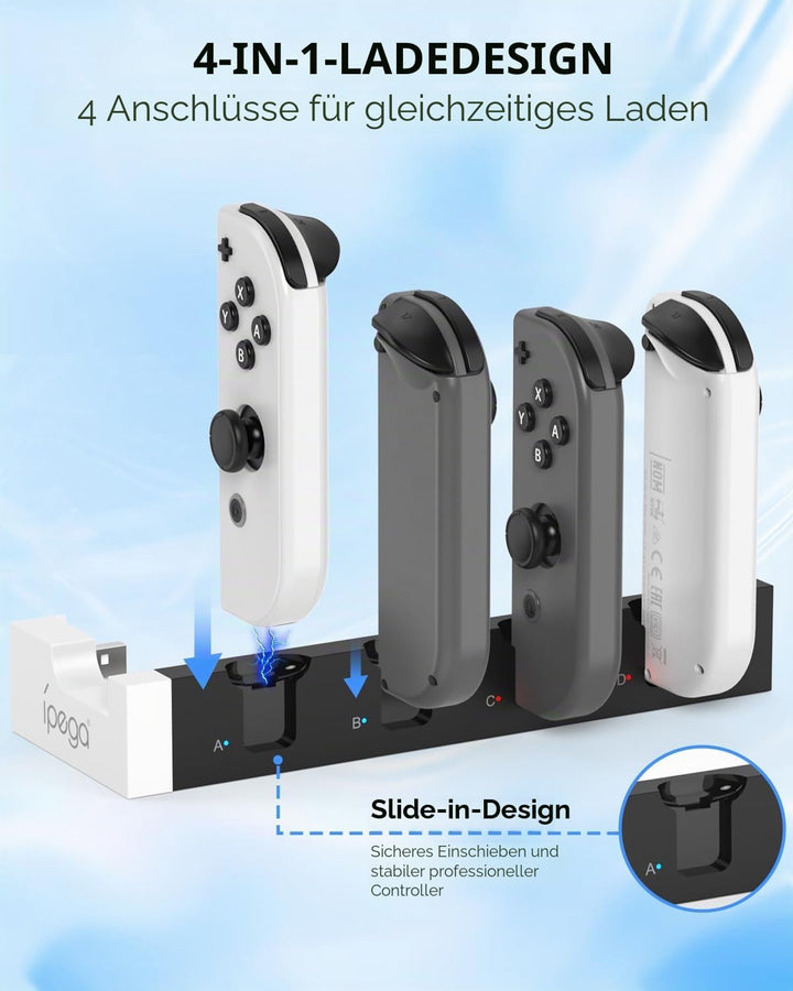 Joycon-Ladestation für Nintendo Switch/OLED, Weiss/Schwarz Weiss&amp;Schwarz, Weiss&amp;Schwarz