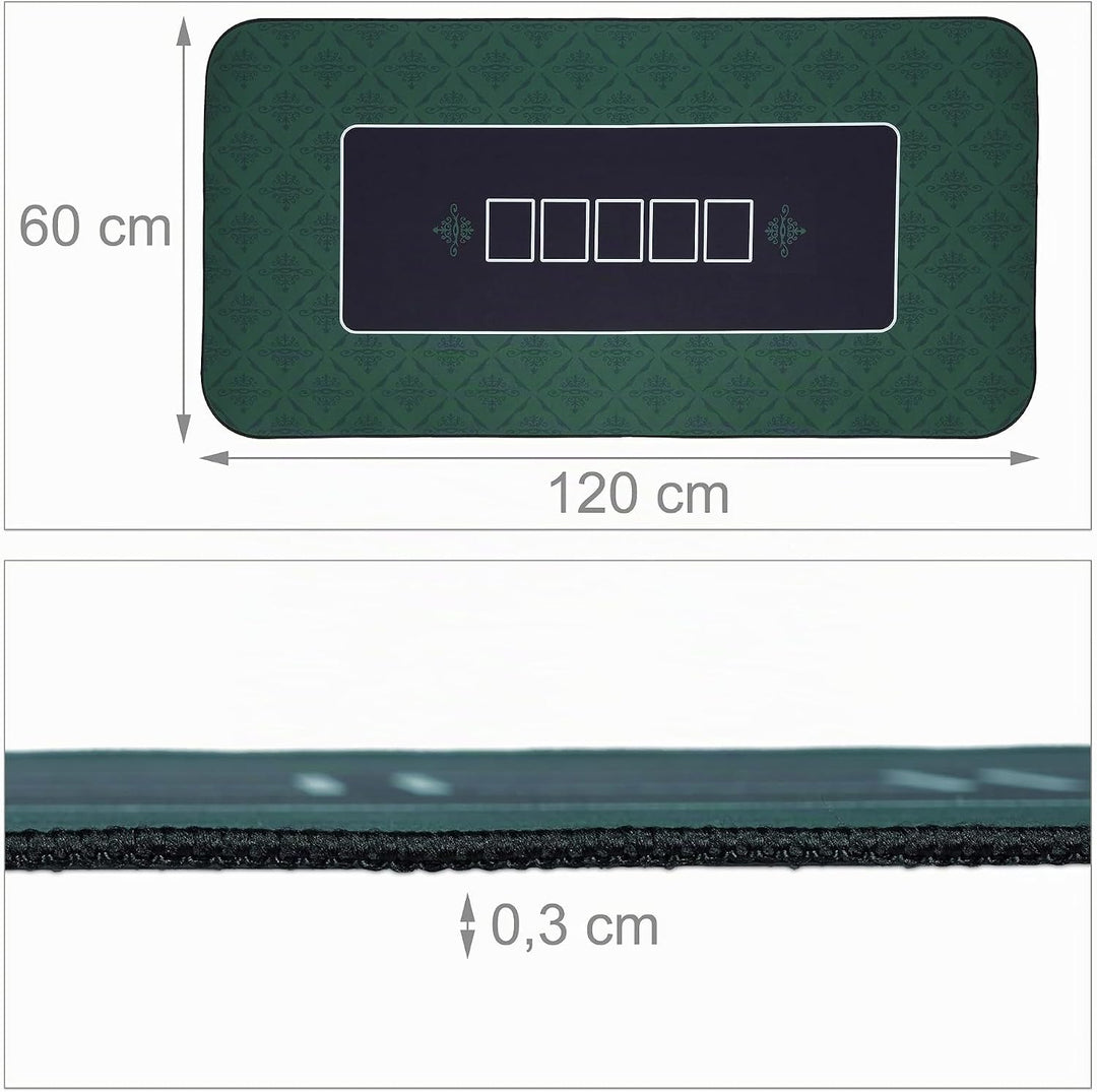 Relaxdays Pokermatte 120 x 60 cm, Texas Holdem, Pokertischauflage gross, rutschhemmend, Polyester, P