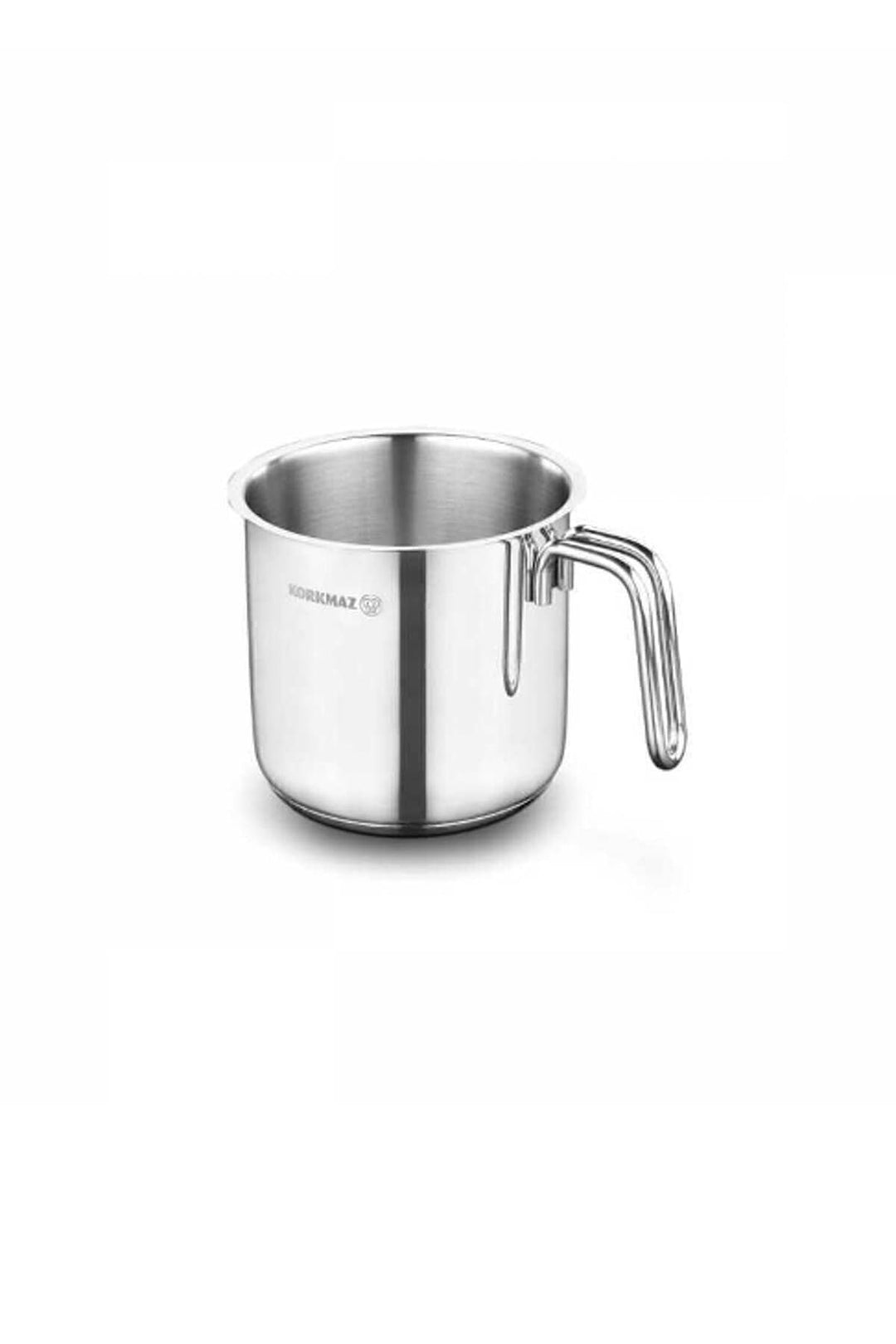 Korkmaz Milchtopf aus Edelstahl 18/10, geeignet für Gasherde, Induktion etc, 14 x 14 cm, 2 l Fassung