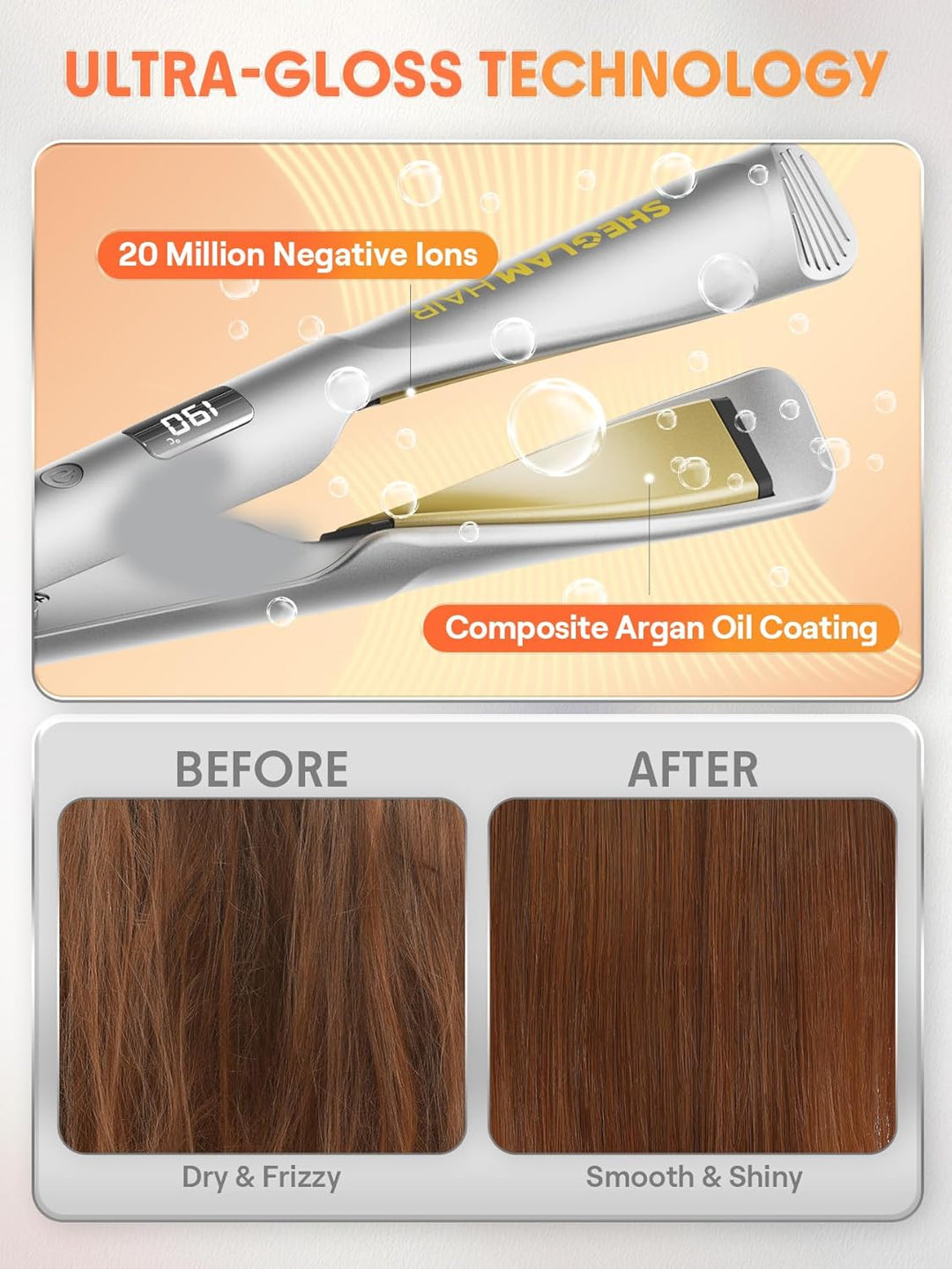 SHEGLAM Sleek Chic Twist Kiss Glätteisen – 2-in-1 Stylinggerät (Glätten & Locken), 1-Zoll-Barrel, 60