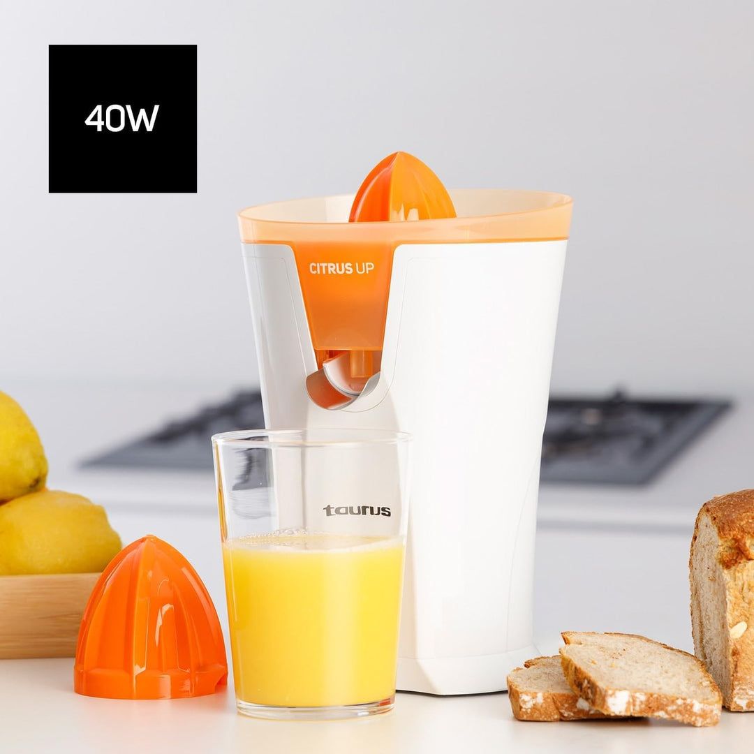 Taurus - Extra hoher Zitruspress Citrus Up | 40W | Direktes Ausschenken | 2 Presskegel | 200ml Behäl