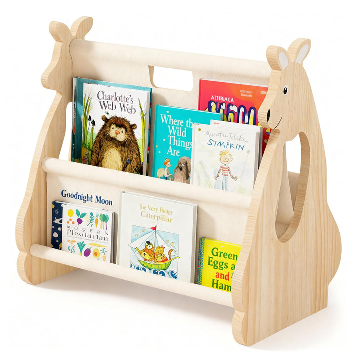 CAIEJSAEN Kinder Bücherregal aus Holz Montessori Regal für Kinderzimmer Möbel Buch-Organizer für Kin