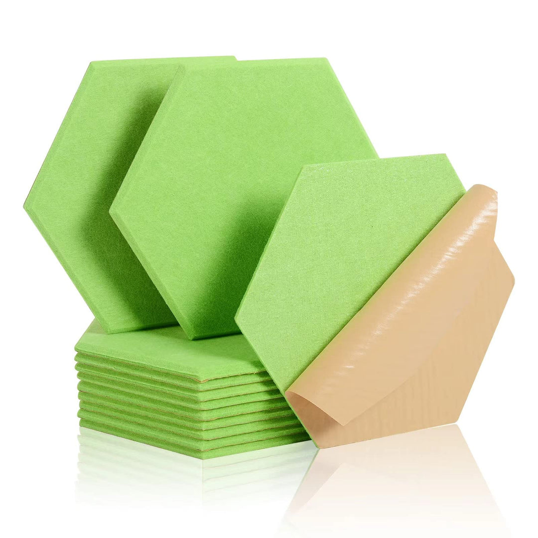 Rdutuok 12 Stück Selbstklebend Akustik Panel,30x26x1cm Hexagon Akustik Absorber Schallschutzplatten