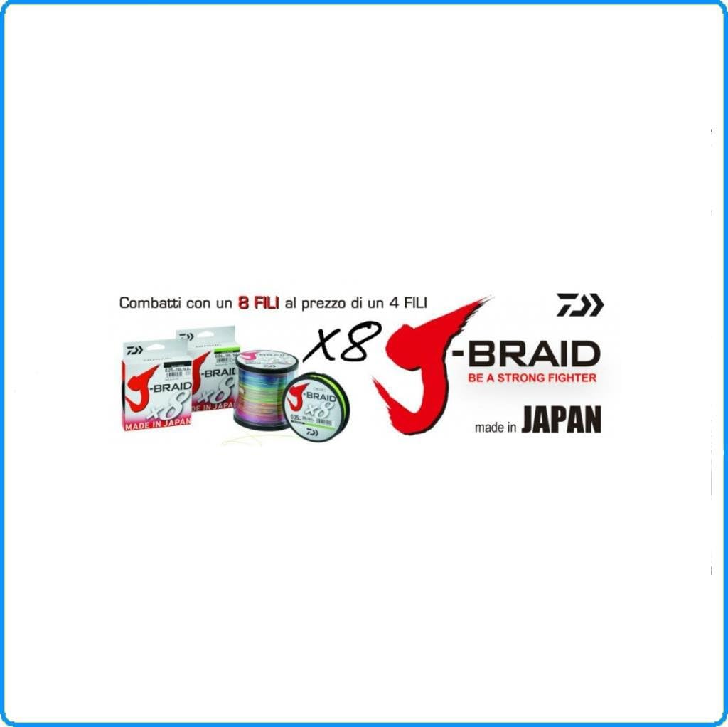 Daiwa J-Braid 8 Braid 300m Chartreuse - geflochtene Angelschnur Dm: 0,20mm, Dm: 0,20mm