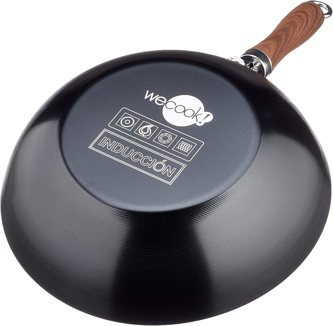 WECOOK! Carbono Wok Induktion 24 cm, Antihaftbeschichtung Titanium QUANTANIUM 3-Schicht Ökologisch P