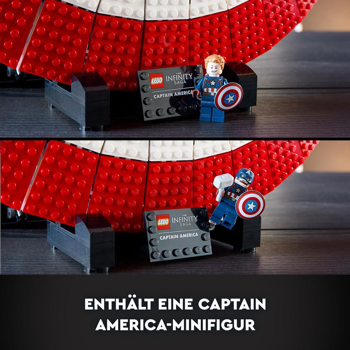 LEGO 76262 Marvel Captain Americas Schild Set, Avengers-Modellbausatz für Erwachsene mit Minifigur,
