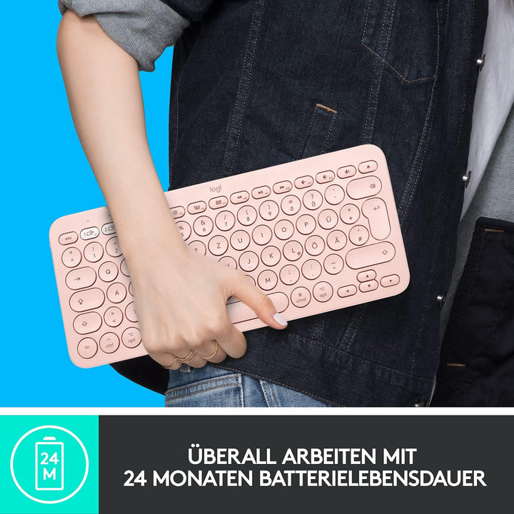 Logitech K380 Multi-Device Bluetooth Tastatur für Mac, Einfaches Umschalten zwischen bis zu 3 Geräte