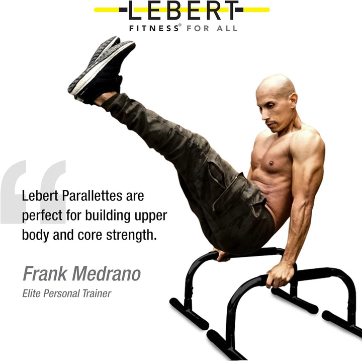 Lebert Fitness Parallette Push Up Bars Dip Station Stand - Perfect for Home and Garage Gym Exercise