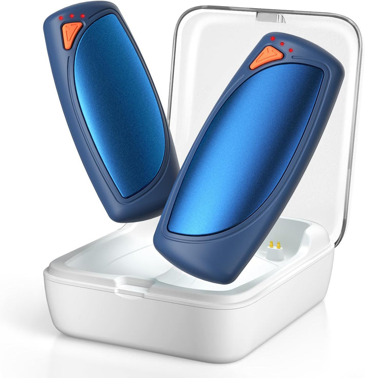 Lepwings Handwärmer Elektrisch 2er-Pack mit Ladecase, 14.000 mAh, Wiederverwendbare Taschenwärmer, B