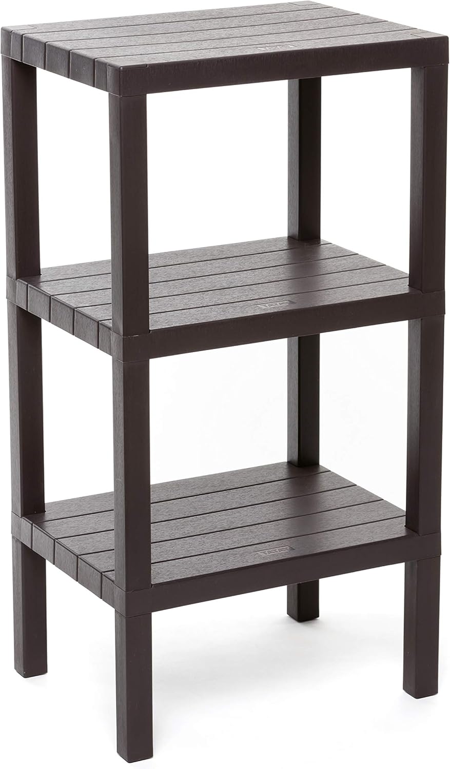 Tatay Lombok Regal, 3 Regale, Polypropylen, BPA frei, Holz-Effekt, Anti-Rutsch-Stossstangen, Max 10K