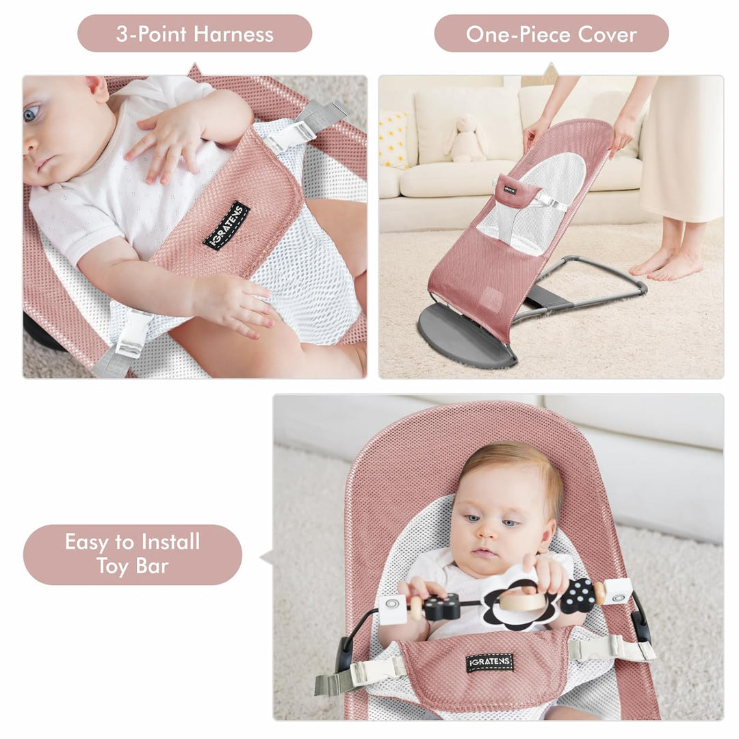 Stoffsitz für Babywippe – Bezug für Babywippe Balance Soft & Bliss, belüftetes Netz, hautfreundlich,