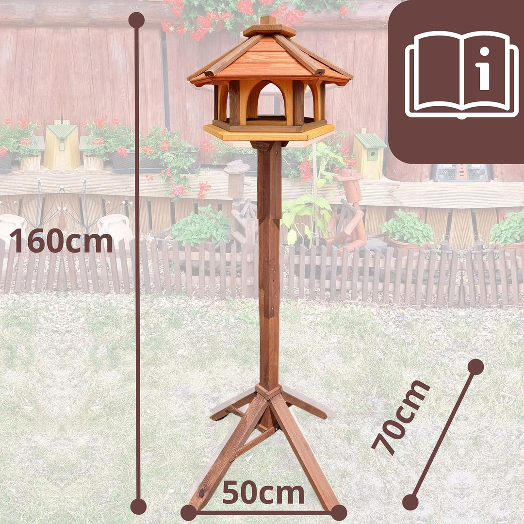 Vogelhaus mit Stander aus Holz, wetterfest, vogelfutterhaus, Futterhaus, Futterstation für Wildvögel