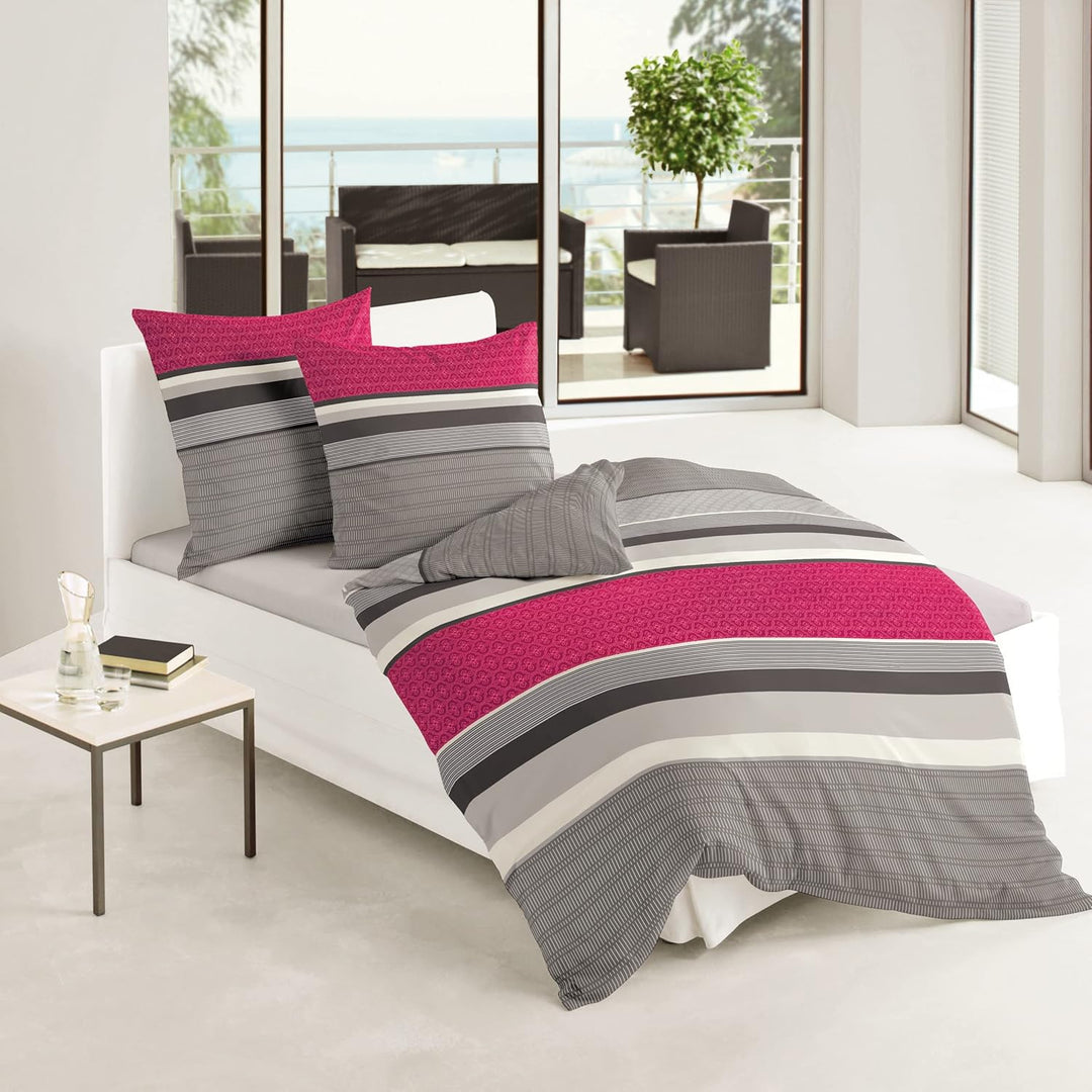 Bierbaum Bettwäsche 4630, Fein-Biber, Designed in Germany, himbeere 19, 200x200 cm 200 cm x 200 cm S