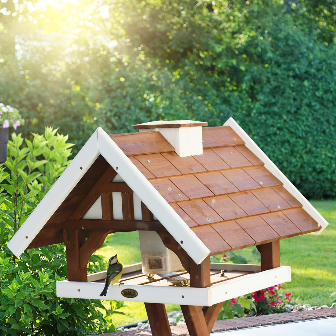 HABAU Vogelhaus Kanada 2", zerlegt, mit Futtersilo und Ständer, 55 x 48 x 37 cm