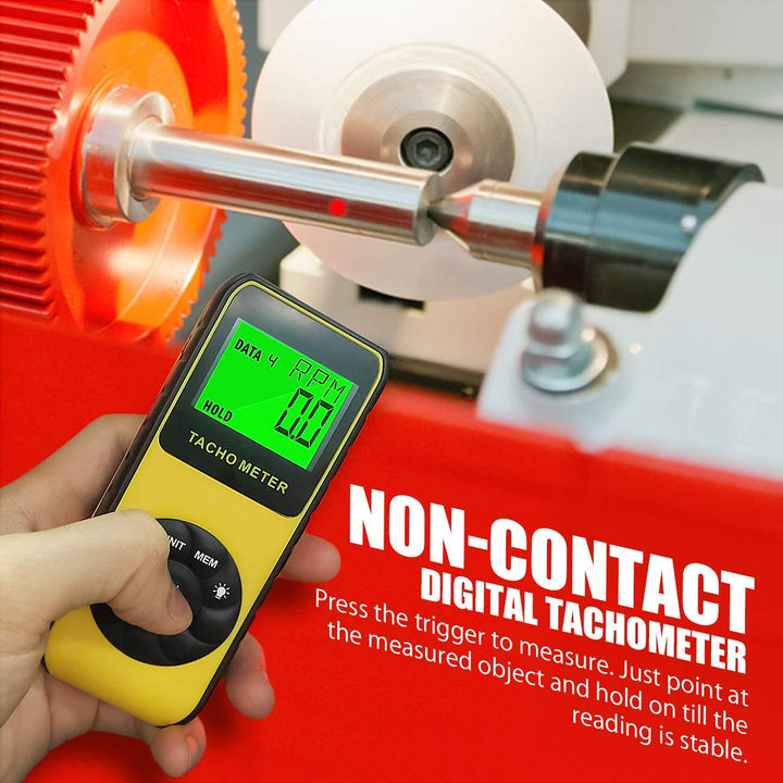 Foto-Drehzahlmesser Berührungslos 7,0-99.999 RPM Geschwindigkeitsmesser, Laser Automotive Tachometer