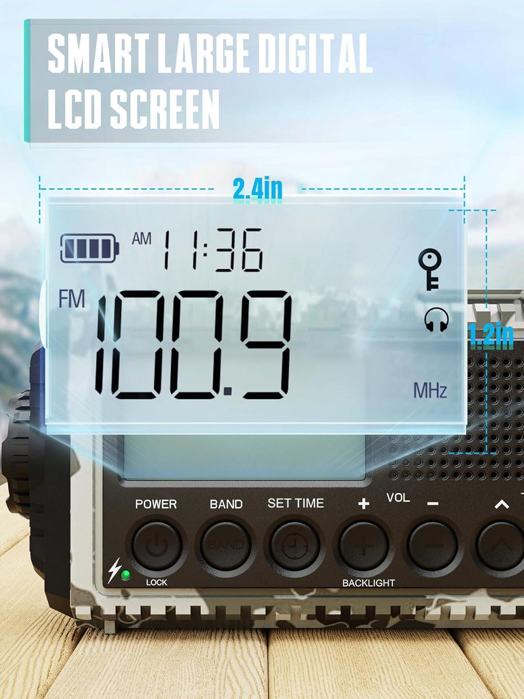 Kurbelradio 12000mah mit Handyladefunktion Solar, AM/FM/SW Notfallradio,Usb/Typ C, Sos,Wiederaufladb