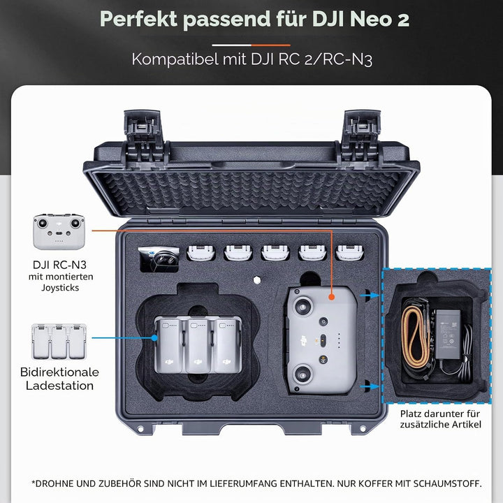 Lykus Titan N220 Wasserdicht Tasche/Koffer/Case für DJI Neo 2 and RC2/RC-N3/N2 Controller,Unterstütz