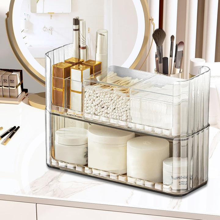 NAROSEBE Make UP Organizer Kosmetik Schmink Organizer Aufbewahrungbox Stapelbarer Kosmetikpinsel Sch