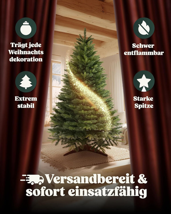 Amari ® Naturgetreuer Künstlicher Weihnachtsbaum 220cm - Tannenbaum Künstlich Christbaum Christmas T