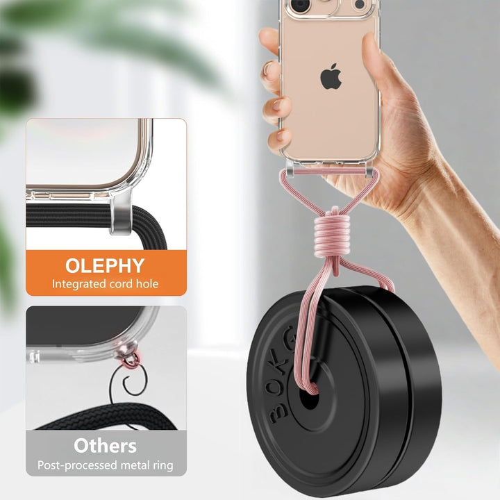Handykette für iPhone 17 Pro Hülle mit Band, Necklace Handyhülle, Transparente Schutzhülle zum Umhän