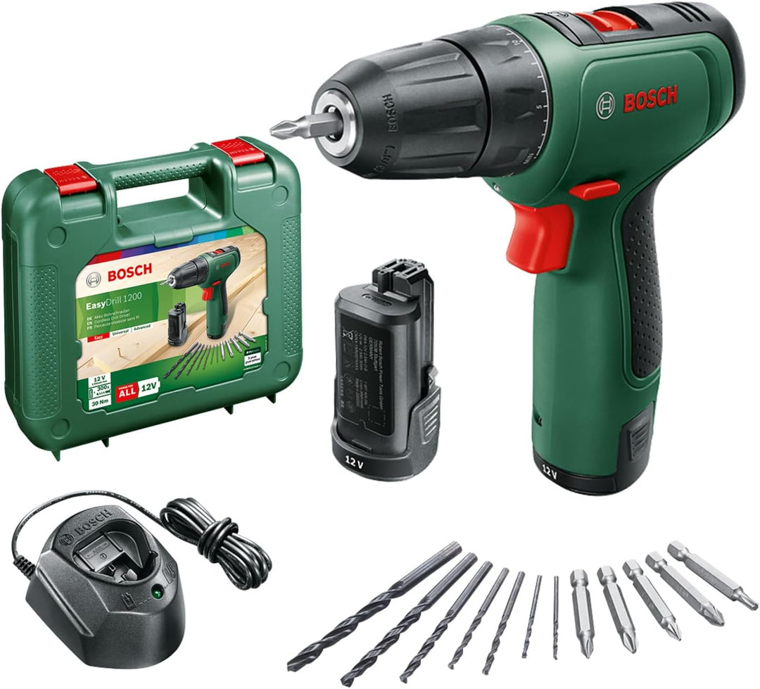 Bosch Home and Garden Bosch Akku Bohrschrauber EasyDrill 1200 (2 Akku, 12tlg. Zubehör-Set, 12 Volt S