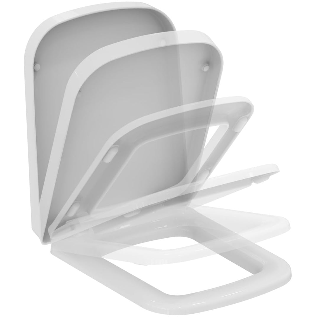 Ideal Standard J469701 WC-Sitz SIMPLYU Mia mit Softclosing aus Kunststoff, mit Deckel, Scharnnier au
