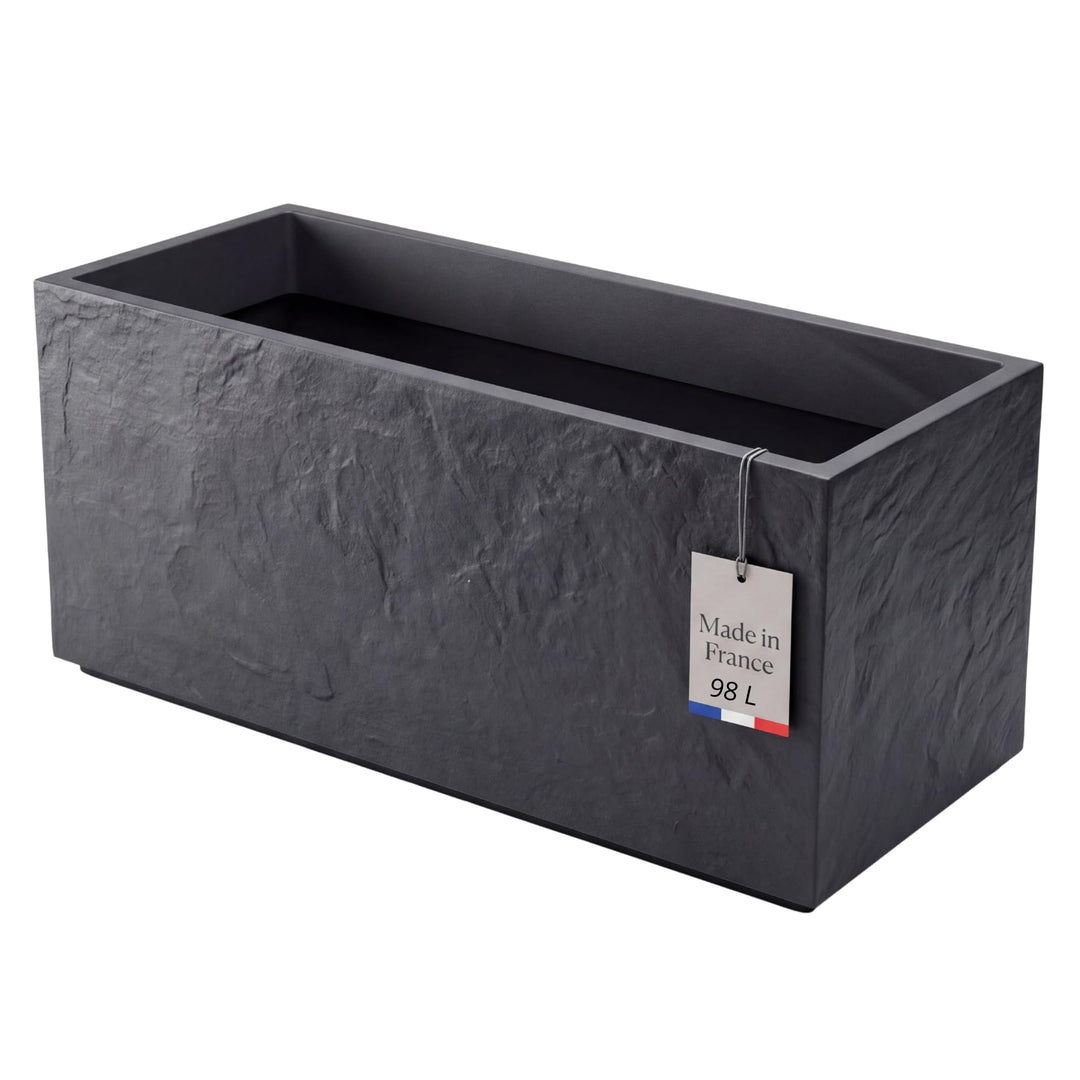 BigDean Pflanzkübel Gross Aussen ca. 100cm Schiefer Optik Blumentopf