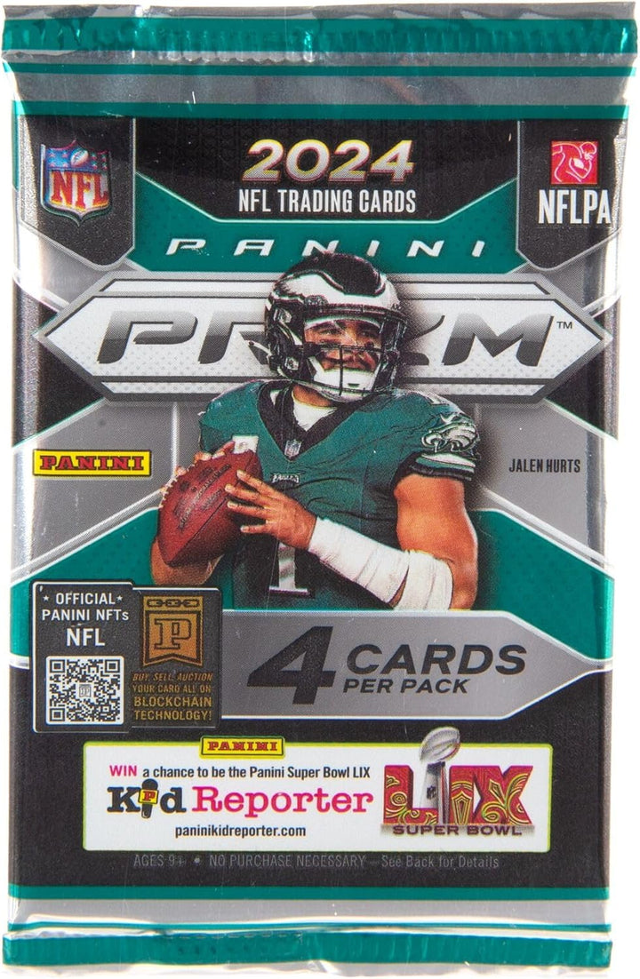 2024 Panini PRIZM NFL-Fussball-Sammelkarten, 24 Stück, Einzelhandelsverpackung